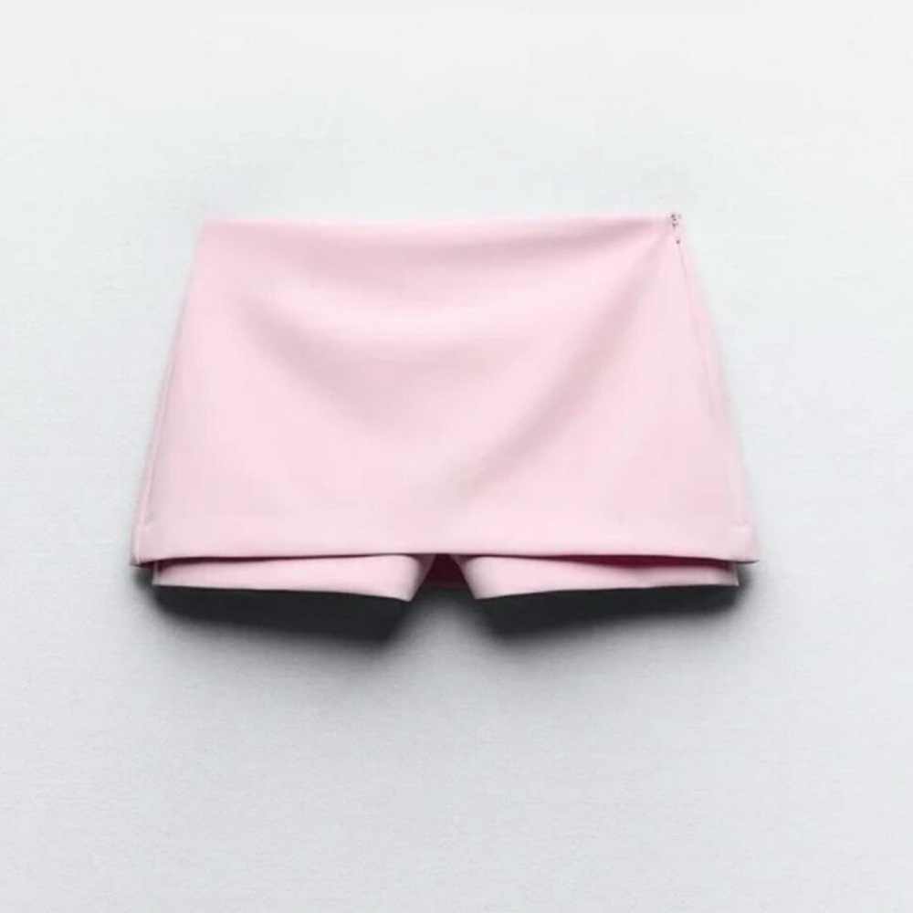 Zara Low Rise Skort Skirt size XS Light Pink Blogger Favorite NWOT
